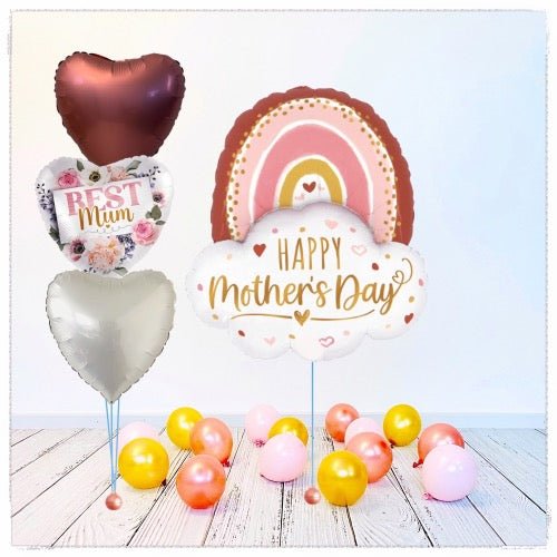 XXL Happy Mothers Day Regenbogen Bouquet Ballon (mit Helium gefüllt) - Supershape helium