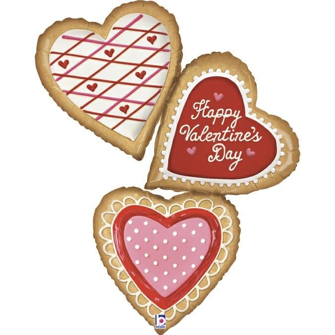 XXL Happy Valentine Cookies Herz Ballon (mit Helium gefüllt) - Supershape helium