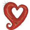 Ballon coeur rouge géant XXL (gonflé à l'hélium) 