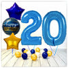 Numéro Ballon Anniversaire Bleu 20 Bouquet (Rempli d'Hélium) 