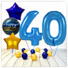 Number Balloon Birthday Blue 40 Bouquet (Filled with Helium) 