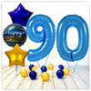 Numéro Ballon Anniversaire Bleu 90 Bouquet (Rempli d'Hélium) 