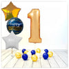 Nombre Ballon Anniversaire or 1 bouquet (rempli d'hélium) 