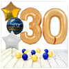 Nombre Ballon Anniversaire or 30 Bouquet (rempli d'hélium) 