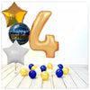 Numéros ballon anniversaire or 4 bouquet (rempli d'hélium) 