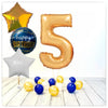 Numéros ballon anniversaire or 5 bouquet (rempli d'hélium) 
