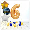 Numéros ballon anniversaire or 6 bouquet (rempli d'hélium) 