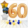 Nombre Ballon Anniversaire or 60 Bouquet (rempli d'hélium) 