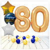 Nombre Ballon Anniversaire or 80 Bouquet (rempli d'hélium) 