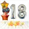 Nombre Ballon Anniversaire holographique argent 18 bouquet (rempli d'hélium) 