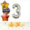 Chiffres Ballon Anniversaire holographique argent 3 bouquet (rempli d'hélium) 