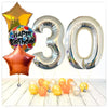 Nombre Ballon Anniversaire holographique argent 30 bouquet (rempli d'hélium) 