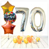Nombre Ballon Anniversaire holographique argent 70 bouquet (rempli d'hélium) 