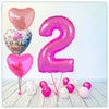 Numéro Ballon Anniversaire Princesse rose 2 bouquet (rempli d'hélium) 