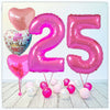Numéro Ballon Anniversaire Princesse rose 25 Bouquet (rempli d'hélium) 