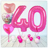 Numéro Ballon Anniversaire Princesse rose 40 Bouquet (rempli d'hélium) 