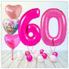 Numéro Ballon Anniversaire Princesse rose 60 Bouquet (rempli d'hélium) 