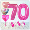 Numéro Ballon Anniversaire Princesse rose 70 Bouquet (rempli d'hélium) 