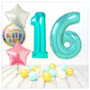 Numéro ballon anniversaire Tiffany 16 bouquet (rempli d'hélium) 