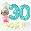 Ballon numéro anniversaire Tiffany 30 bouquet (rempli d'hélium) 
