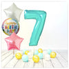 Numéro ballon anniversaire Tiffany 7 bouquet (rempli d'hélium) 