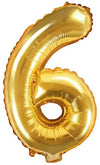 Chiffres ballon or 6 