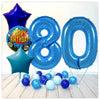Numéro Ballon Joyeux Anniversaire Bleu 80 Bouquet (Rempli d'Hélium) 