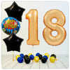 Nombre Ballon Joyeux Anniversaire or 18 bouquet (rempli d'hélium) 