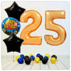 Nombre Ballon Joyeux Anniversaire or 25 Bouquet (Rempli d'Hélium) 