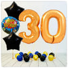 Nombre Ballon Joyeux Anniversaire or 30 Bouquet (Rempli d'Hélium) 