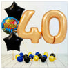 Nombre Ballon Joyeux Anniversaire or 40 Bouquet (Rempli d'Hélium) 