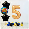 Nombres Ballon Joyeux Anniversaire or 5 bouquet (rempli d'hélium) 