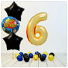 Chiffres Ballon Joyeux Anniversaire or 6 bouquet (rempli d'hélium) 