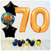 Nombre Ballon Joyeux Anniversaire or 70 bouquet (rempli d'hélium) 