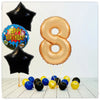 Chiffres Ballon Joyeux Anniversaire or 8 bouquet (rempli d'hélium) 