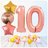 Numéro Ballon Joyeux Anniversaire Or Rose 10 Bouquet (Rempli d'Hélium) 
