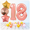 Numéro Ballon Joyeux Anniversaire Or Rose 18 Bouquet (Rempli d'Hélium) 