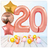 Numéro Ballon Joyeux Anniversaire Or Rose 20 Bouquet (Rempli d'Hélium) 