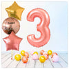 Ballon Chiffres Joyeux Anniversaire Or Rose 3 Bouquet (Rempli d'Hélium) 