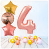 Numéro Ballon Joyeux Anniversaire Or Rose 4 Bouquet (Rempli d'Hélium) 