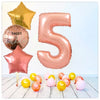 Numéro Ballon Joyeux Anniversaire Or Rose 5 Bouquet (Rempli d'Hélium) 