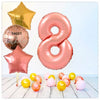 Numéro Ballon Joyeux Anniversaire Or Rose 8 Bouquet (Rempli d'Hélium) 