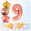 Numéro Ballon Joyeux Anniversaire Or Rose 9 Bouquet (Rempli d'Hélium) 