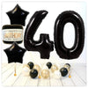 Numéro Ballon Joyeux Anniversaire Noir 40 Bouquet (Rempli d'Hélium) 
