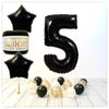 Numéro Ballon Joyeux Anniversaire Noir 5 Bouquet (Rempli d'Hélium) 