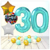Numéro Ballon Joyeux Anniversaire Tiffany 30 Bouquet (Rempli d'Hélium) 