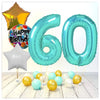 Numéro Ballon Joyeux Anniversaire Tiffany 60 Bouquet (Rempli d'Hélium) 