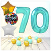 Numéro Ballon Joyeux Anniversaire Tiffany 70 Bouquet (Rempli d'Hélium) 