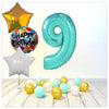 Numéro Ballon Joyeux Anniversaire Tiffany 9 Bouquet (Rempli d'Hélium)