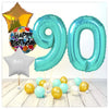 Numéro Ballon Joyeux Anniversaire Tiffany 90 Bouquet (Rempli d'Hélium) 